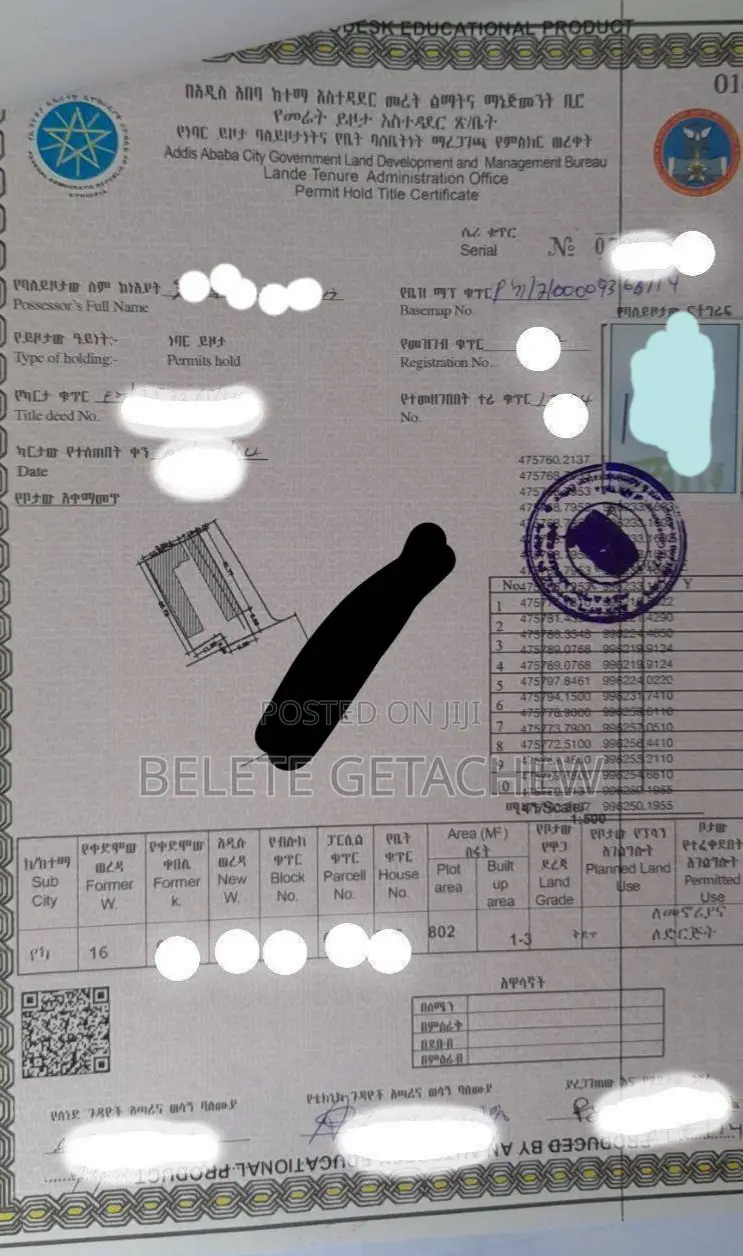 22 ካፒታል ሆቴል አካባቢ የሚሸጥ ቆንጆ ቦታ ፡ 802ካ.ሜ