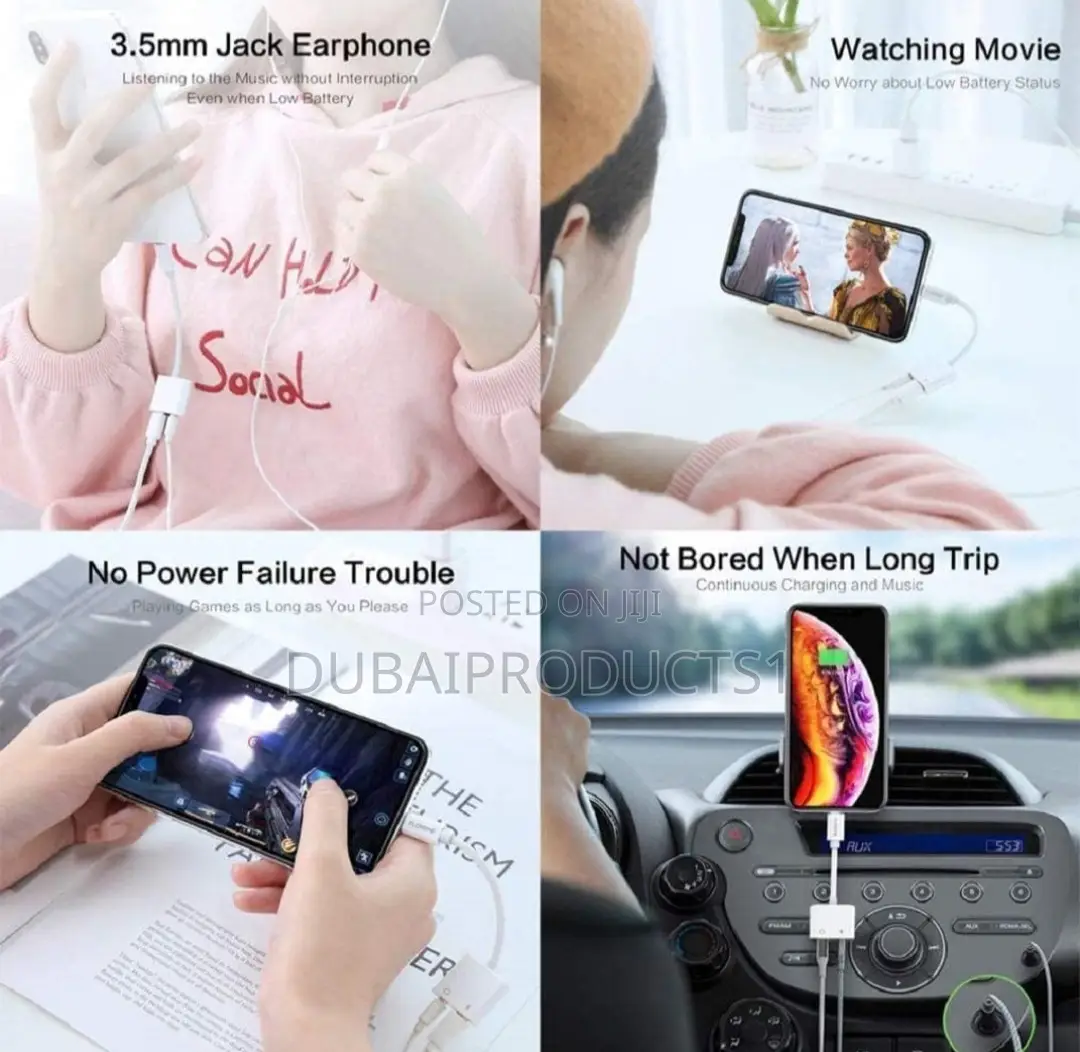 Adapter, 2-in-1 Listening to Music and Charging Converter