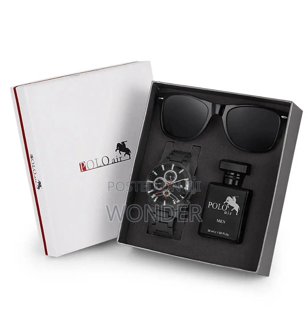POLO AIR Men's Gift Set Watch Glasses Perfume in Gift Box