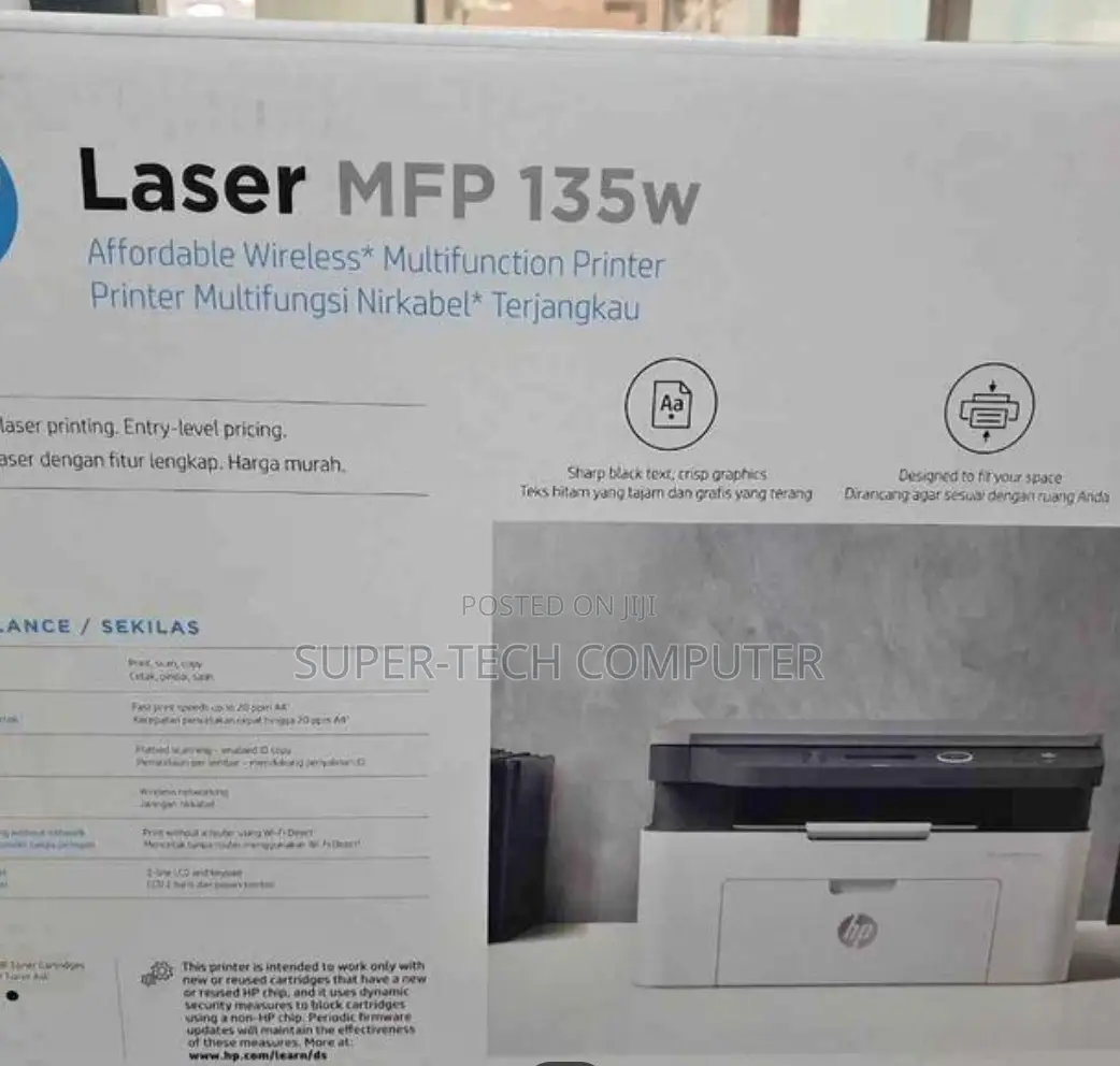 Hp Laserjet 135w Ink Tank All in One Printer