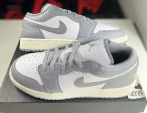 Photo - Origional Nike Air Jordan 1 Low Vintage Grey GS Shoes