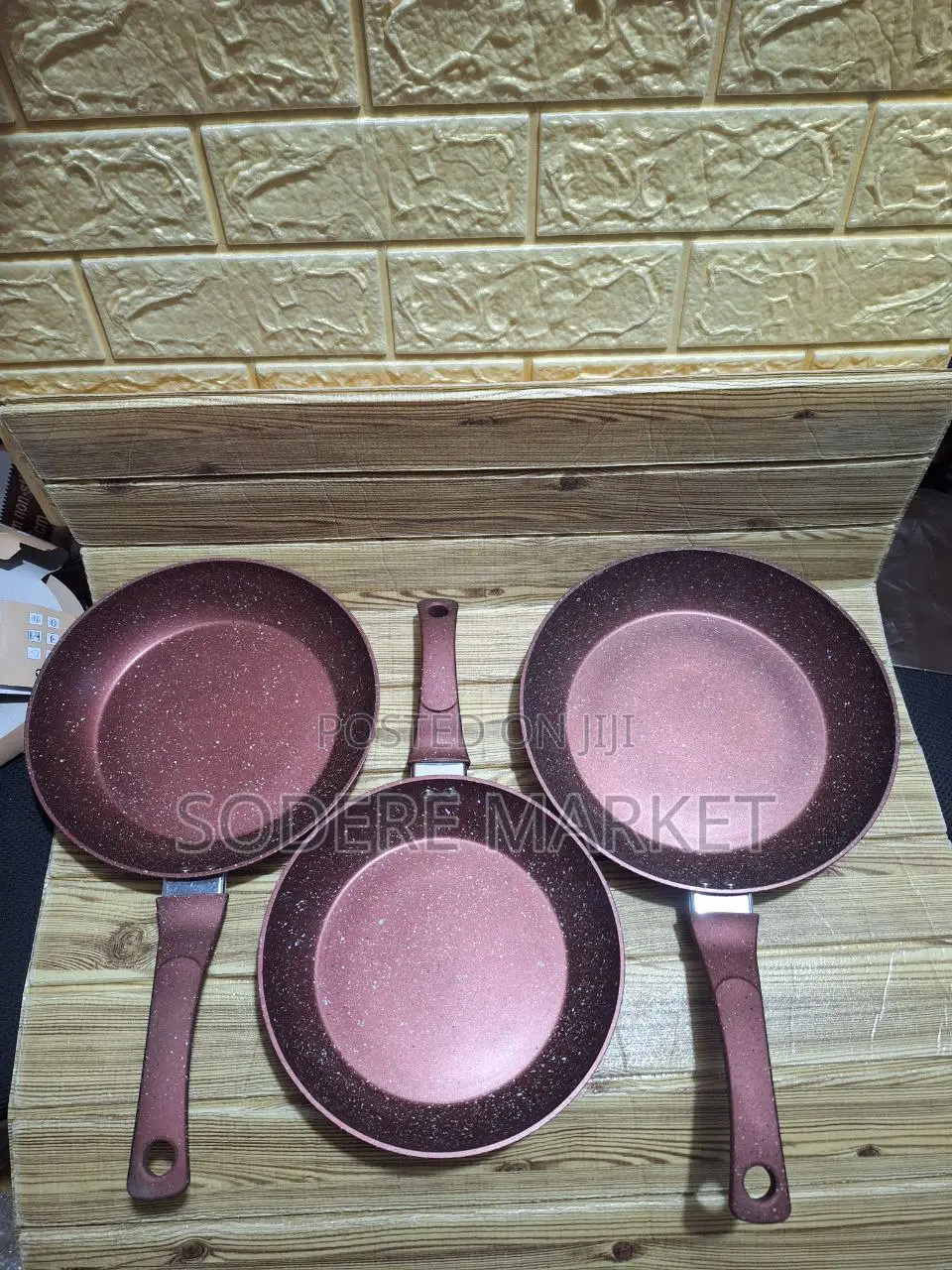 3pcs ሴራሚክ #መጥበሻዎች Fry Pan Set