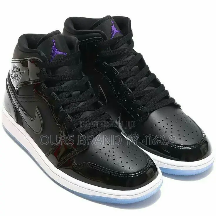 Air Jordan 1 Mid Space Jam Black Concord White Shoes