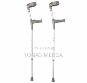 Medline Aluminum Forearm Crutches,Adult,Cuff Size 4"Pack Of2