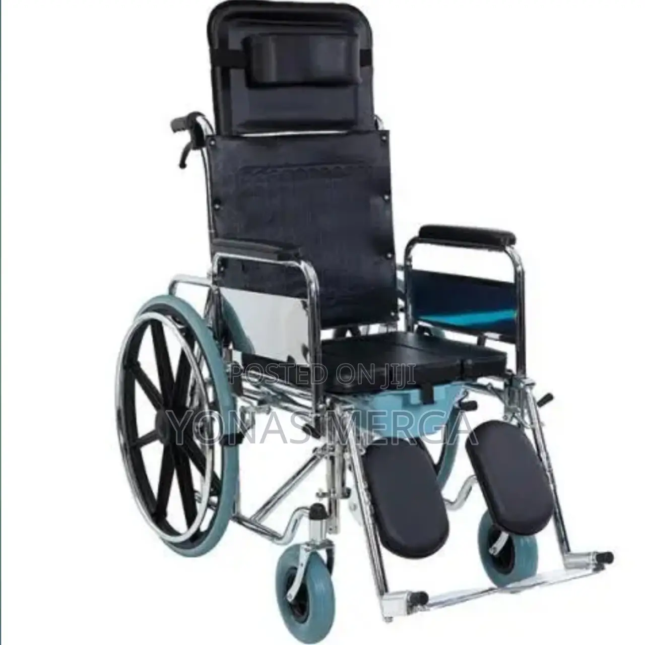 Commode Wheelchair>Reclining High Back Fold Up Wheelchair