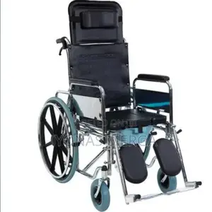 Commode Wheelchair>Reclining High Back Fold Up Wheelchair