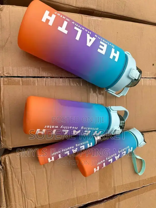 4 in 1 BPA Free Motivational Water Bottle With Straw