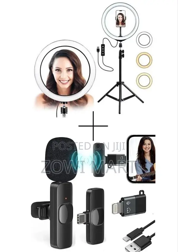 10 Inch Ring Light With Tripod Stand+ Wireless Mic
