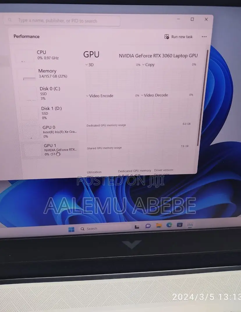 New Laptop HP Victus 16 16GB Intel Core I7 SSD 512GB