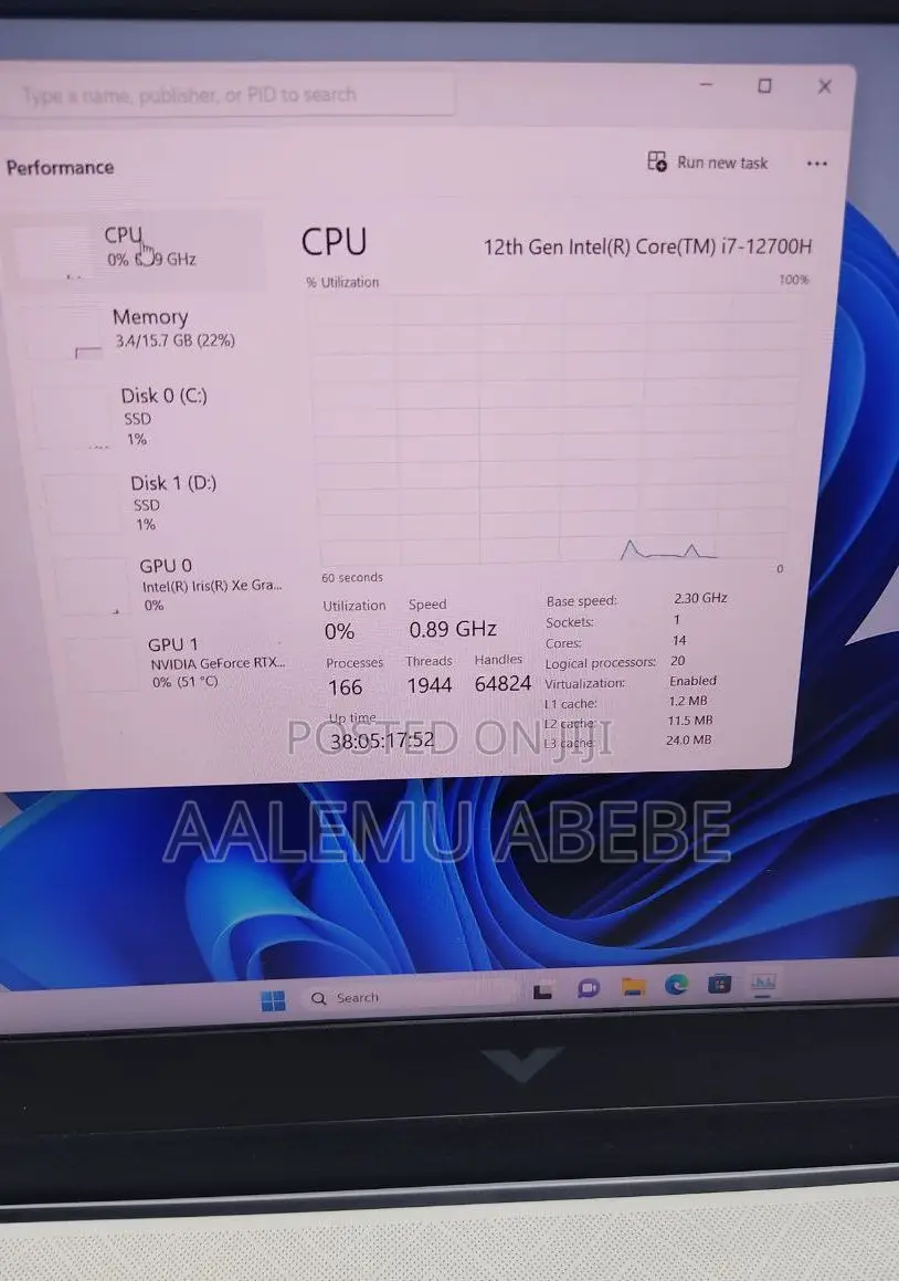 New Laptop HP Victus 16 16GB Intel Core I7 SSD 512GB