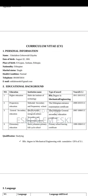 Part-Time Weekend CV