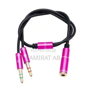 3.5mm Female to Dual 3.5mm TRS Male Audio Headphone Splitter