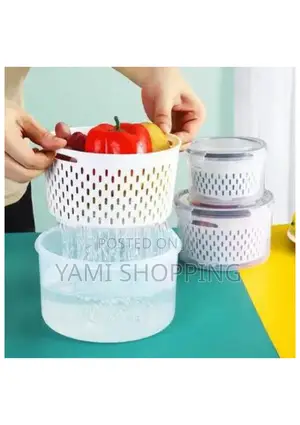 Photo - Four - Piece Set of Airtight Round Draining Crisper