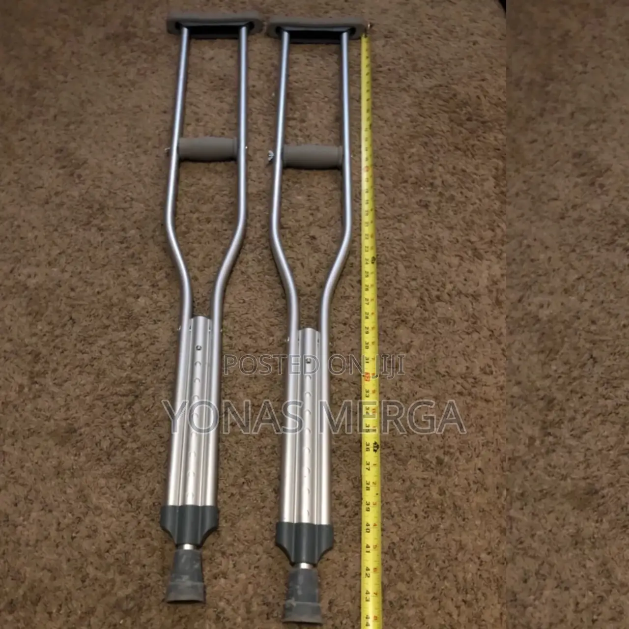 For Walking Pair, Aluminum Underarm, Push-Button Adjustment