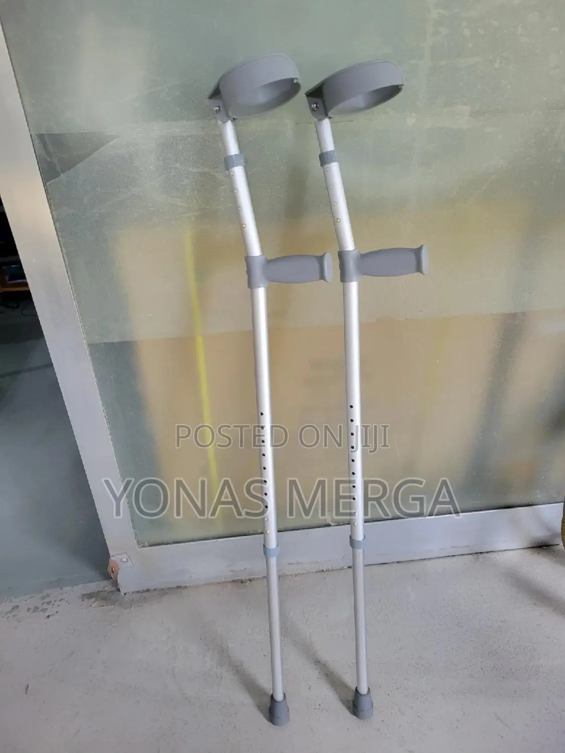 Adults - Pair of Crutches With Metal Spine Articulating Arm