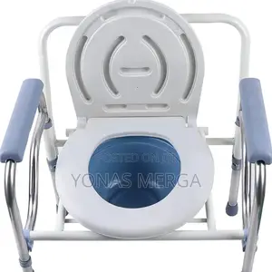 Photo - Toilet Shower Chair Folding Pedal PVC Cushion for Elder