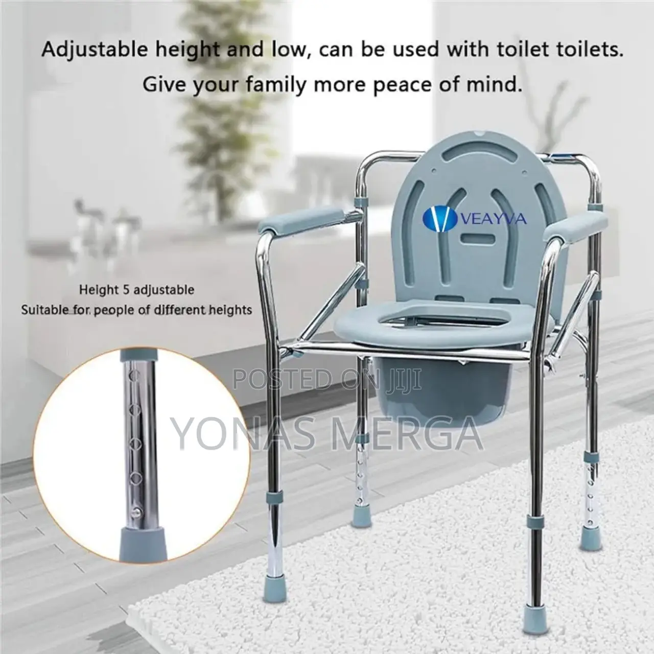 Toilet Chair, Toilet Seat, Shower Chair,Toilet Raised 3in 1