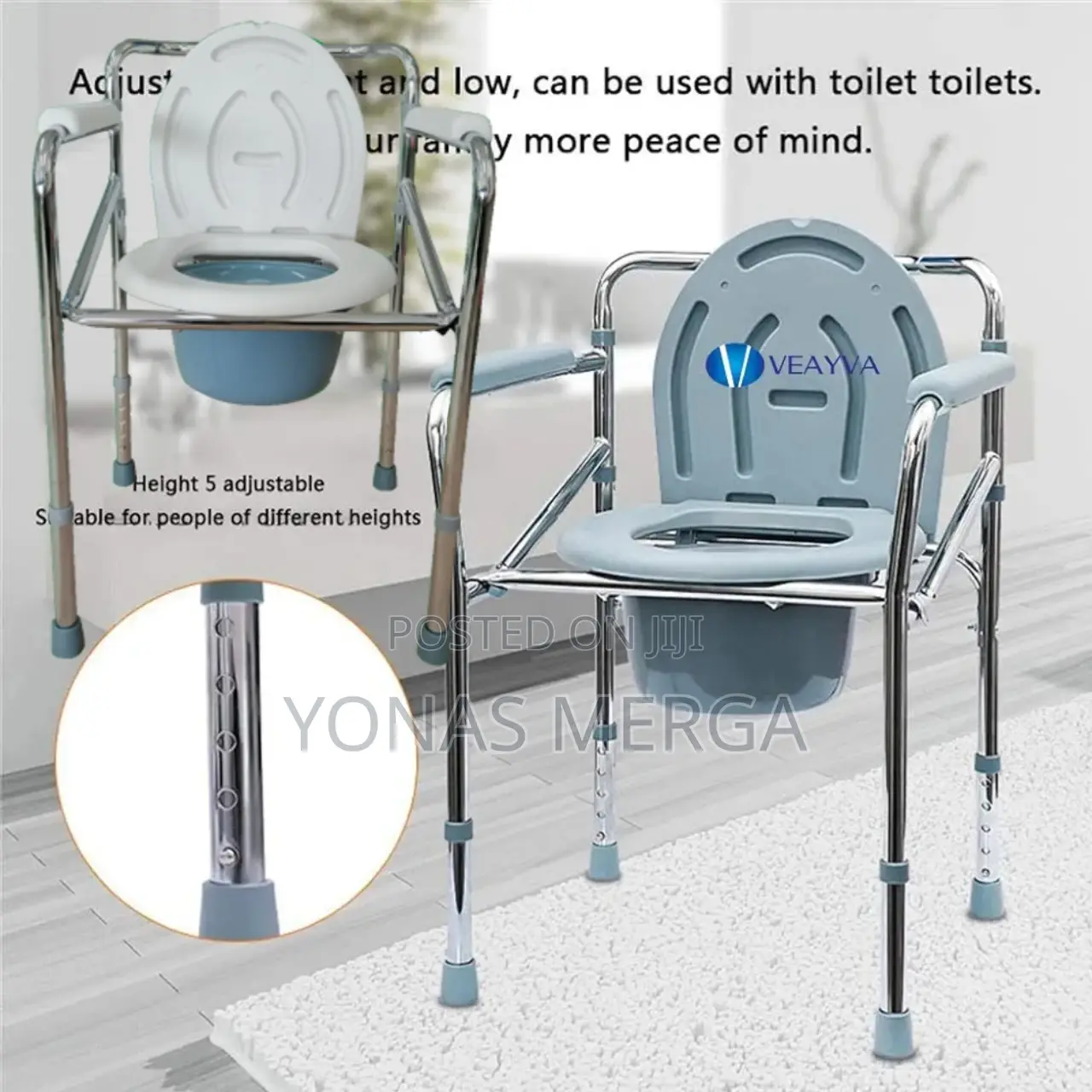 Toilet Chair, Toilet Seat, Shower Chair,Toilet Raised 3in 1