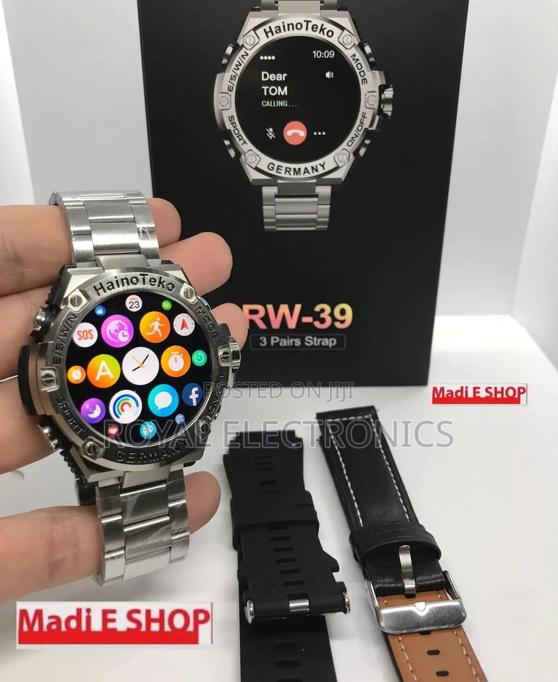 Hainoteko Germany RW-39 Sport Smart Watch With 3 Straps