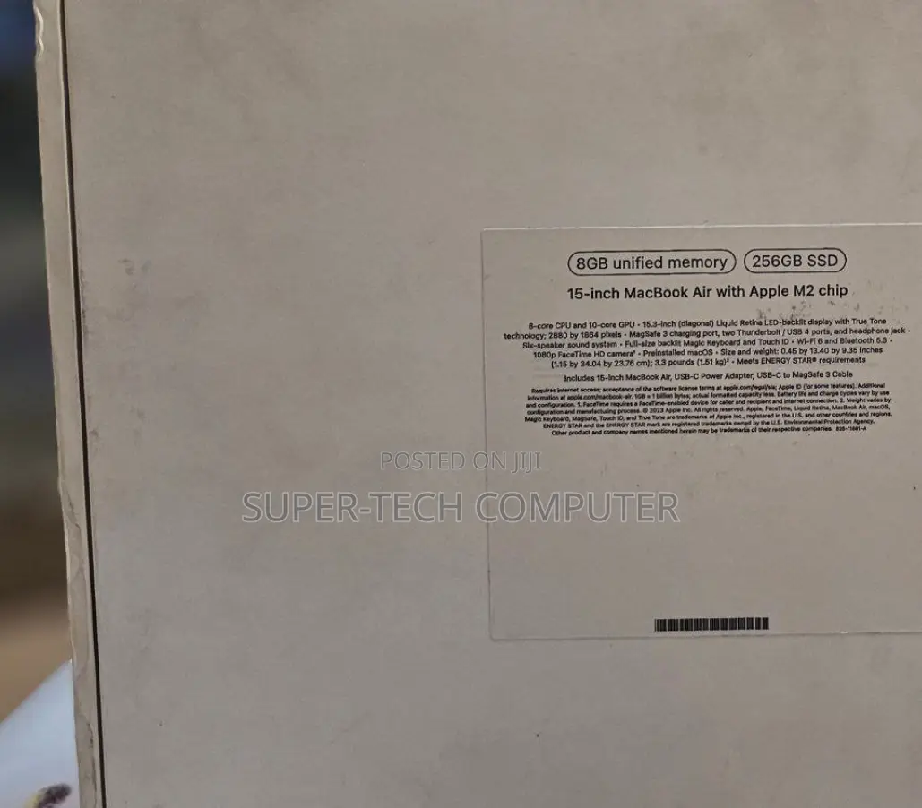 New Laptop Apple MacBook Air 2022 M2 8GB Apple M2 SSD 256GB