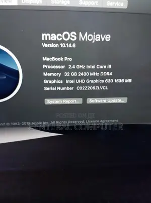 New Laptop Apple MacBook 2019 32GB Intel Core I9 SSD 1T