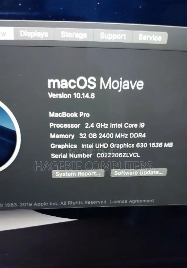 New Laptop Apple MacBook Pro 2019 32GB Intel Core i9 SSD 1T