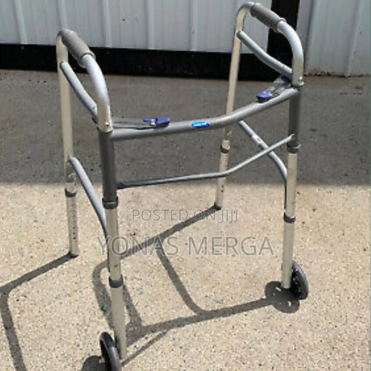 Folding Walker With Wheels (Double Button) - Orginal Made