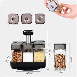 Rotating Spice Rack የጥራጥሬ ማስቀመጫ 9pcs