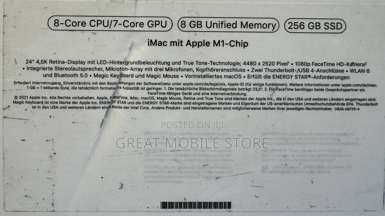 Desktop Computer Apple iMac M1 8GB Apple M1 SSD 256GB