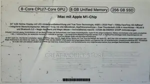 Desktop Computer Apple iMac M1 8GB Apple M1 SSD 256GB