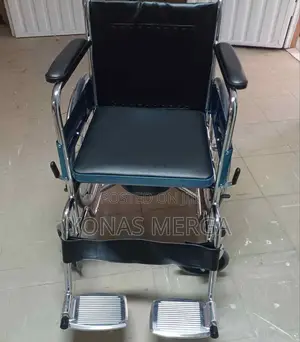 Wheelchair Folding Chromed Steel Frame Plastic Commode Seat