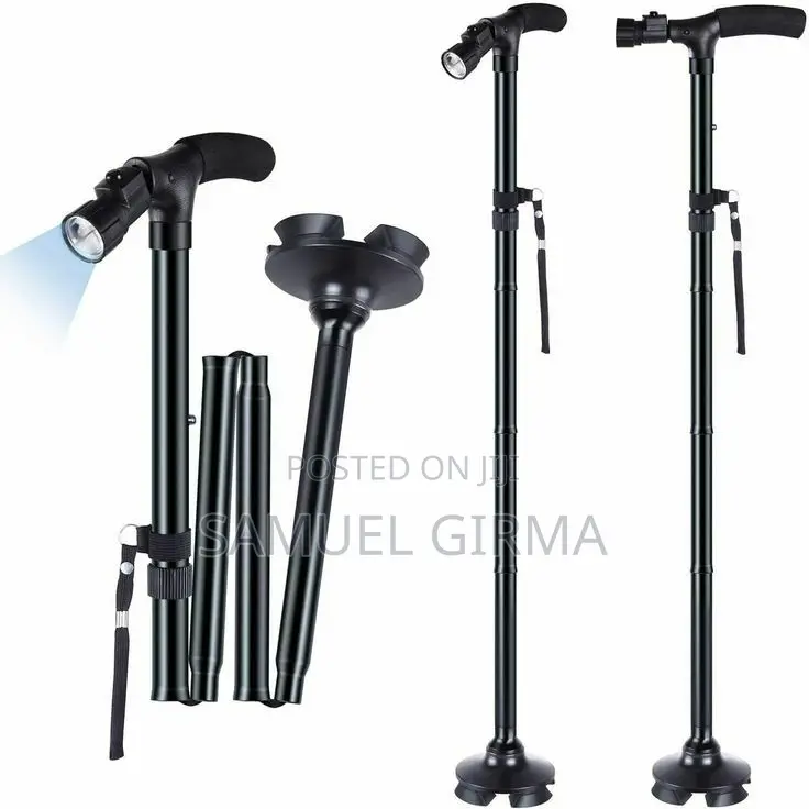 Adjustable Anti- Slip Walking Stick With Led Light