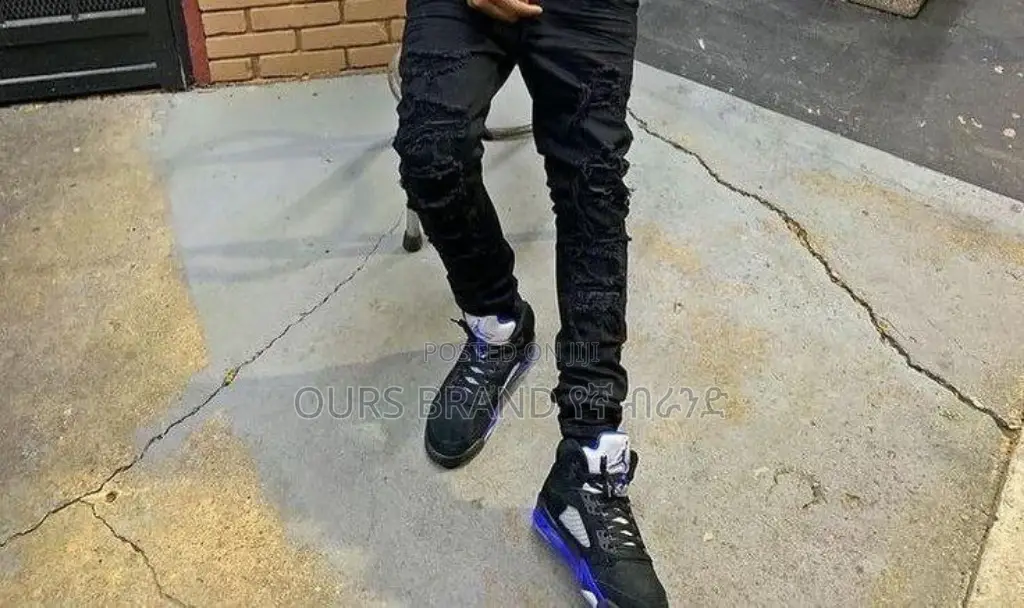 Air Jordan 5racer Blue" High Shoes for Men's