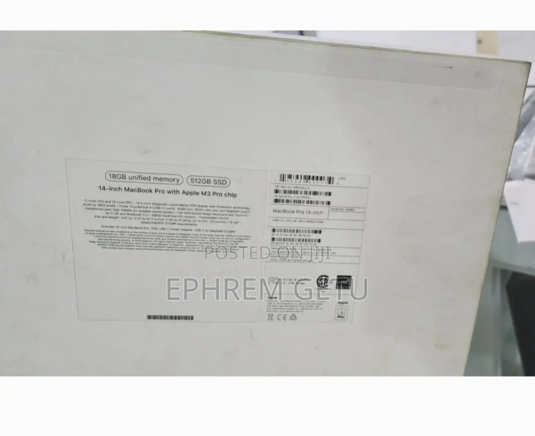 New Apple MacBook Pro 2023 M3 14-Inch 18GB Apple M3 Pro SSD 512GB