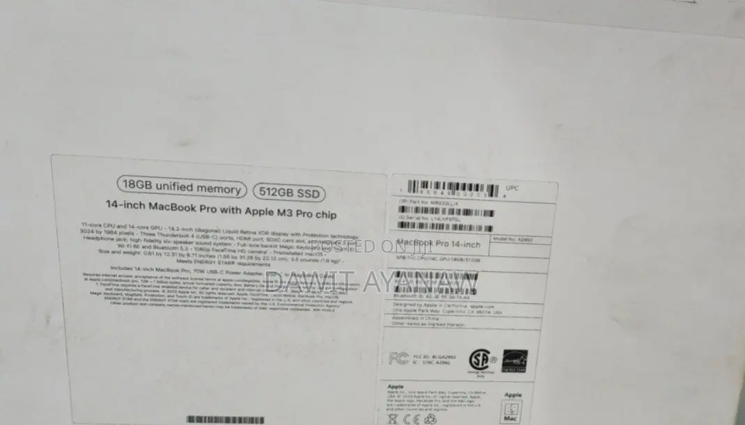 New Apple MacBook Pro 2023 M3 Pro 14-Inch 18GB Apple M3 SSD 512GB