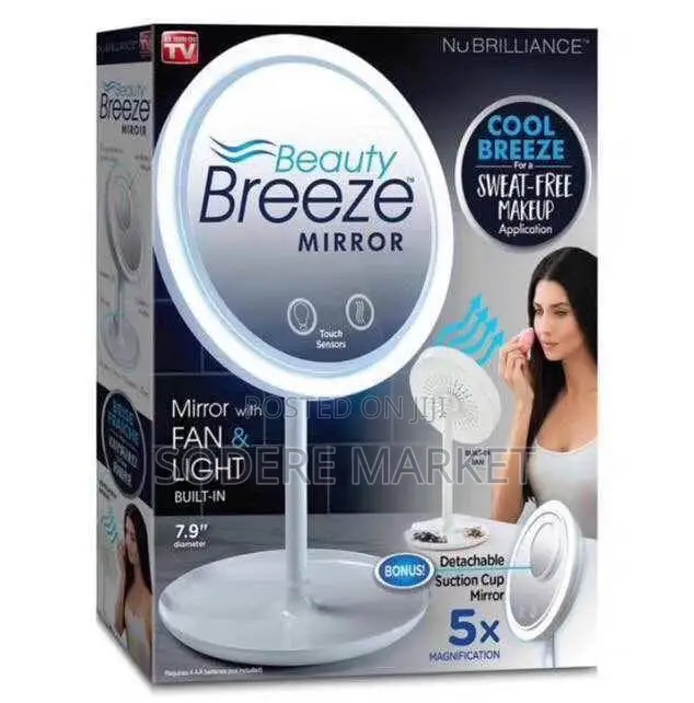 Makeup Mirror With Fan LED Light