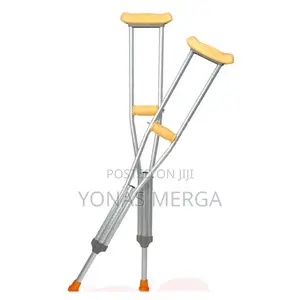 Photo - Crutch With Comfortable Underarm Pad Handgrip, Gray Youth
