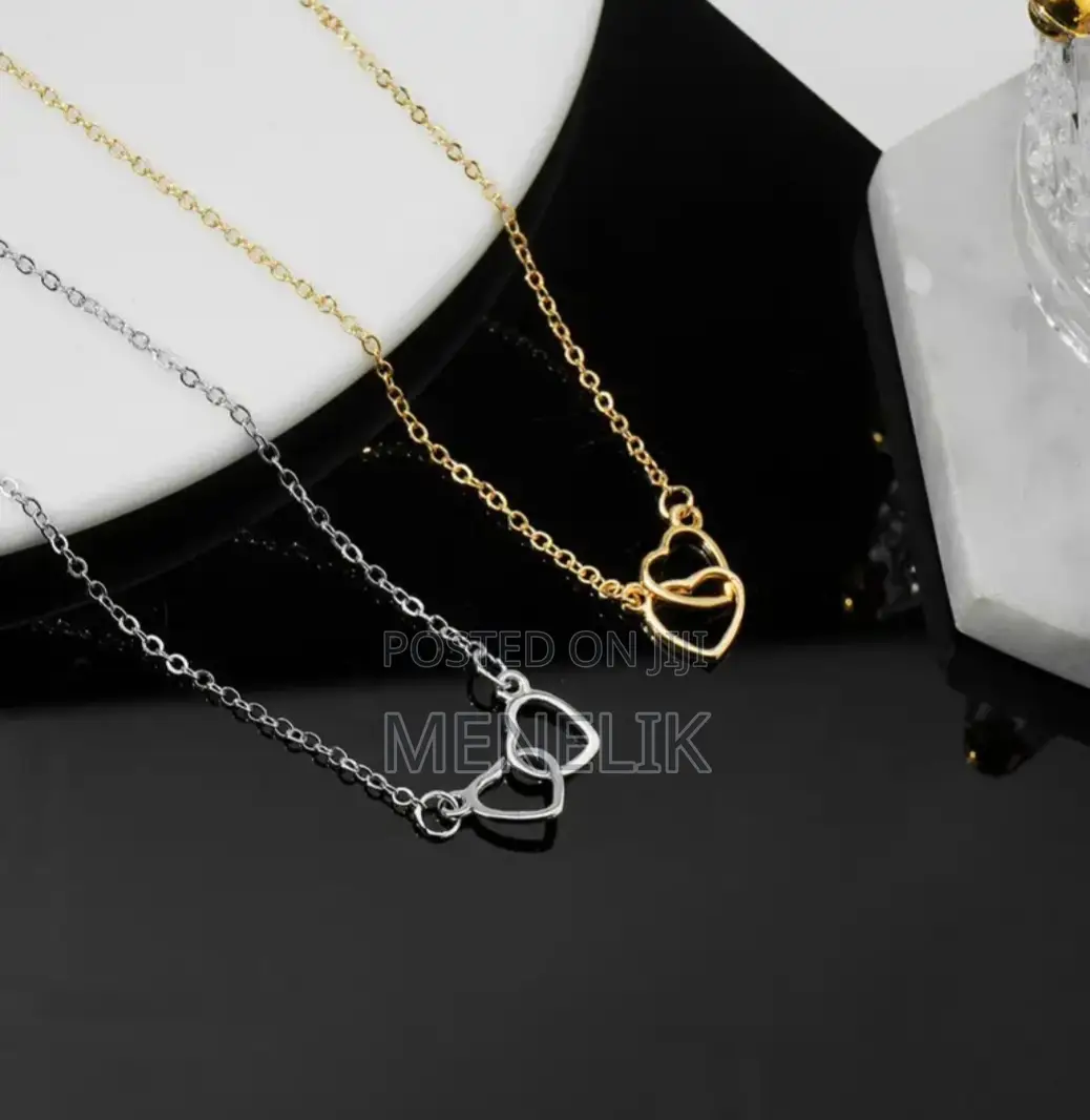 Double Heart Pendant Necklace