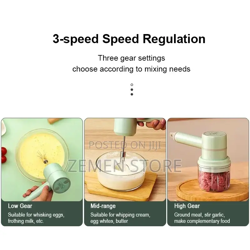 3-in-1 Wireless Electric Hand Mixer 3 ጥቅም በ 1 የያዘ