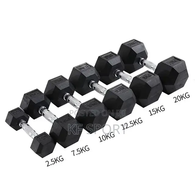 Rubber Hexa Dumbbells