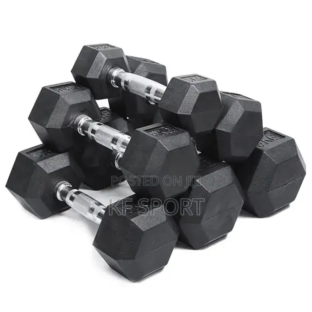 Rubber Hexa Dumbbells