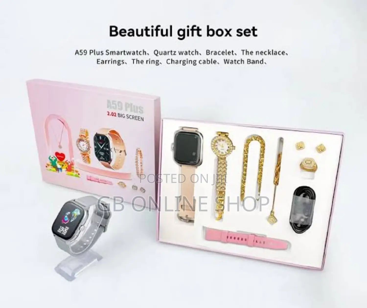 A59 Plus 2.02 Screen 6 IN 1 Gift Set Ladies Smart Watch
