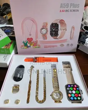 A59 Plus 2.02 Screen 6 IN 1 Gift Set Ladies Smart Watch