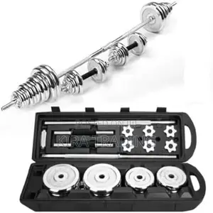 Photo - ዘመናዊ ባለ ጎማ 50kg ዳምፔል እና ባርቤል ተገጣጣሚ