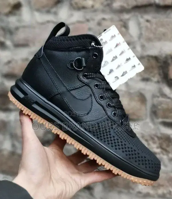 Nike Lunar Force 1 Duckpot' Triple Black High Shoes