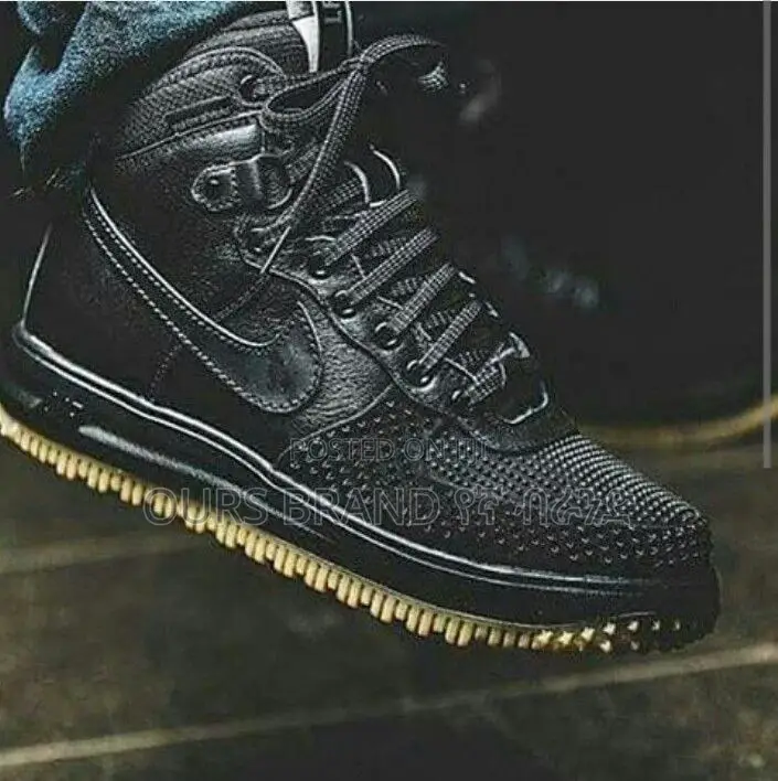 Nike Lunar Force 1 Duckpot' Triple Black High Shoes