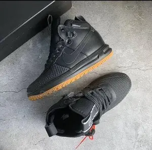 Nike Lunar Force 1 Duckpot' Triple Black High Shoes