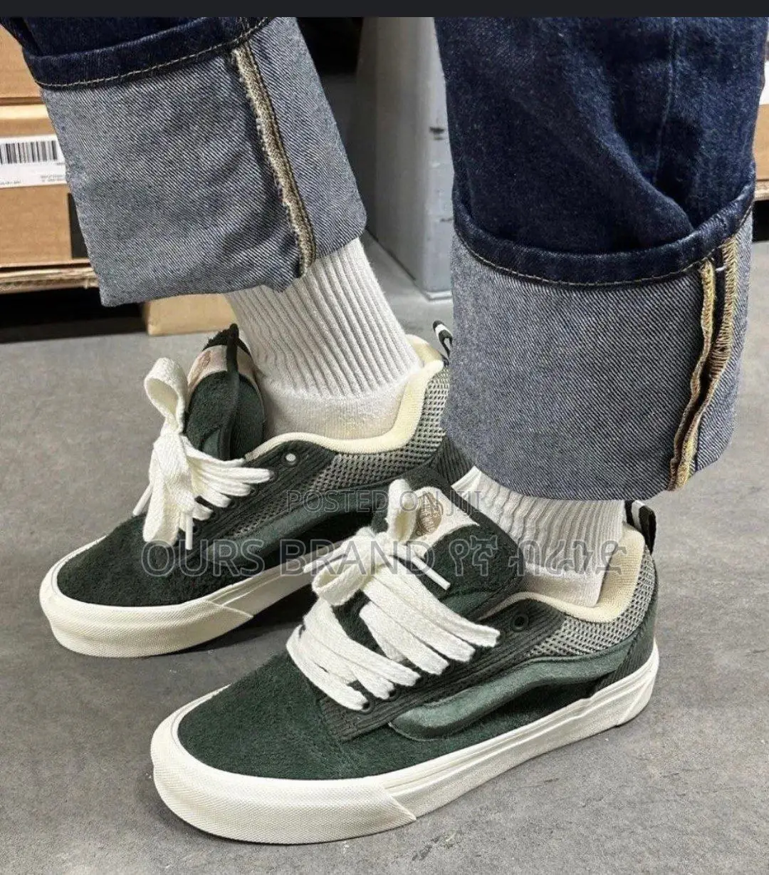High Master Quality Vans Knu Skool 'Olive' Shoes