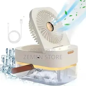 Dual Spray Humidifying Fan ሞቃታማ በሆነ ጊዚ አየሩን የሚያቀዘቅዝ