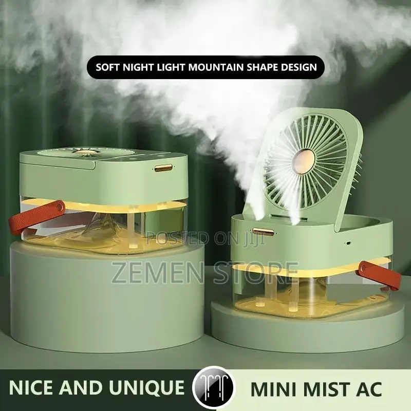 Dual Spray Humidifying Fan ሞቃታማ በሆነ ጊዚ አየሩን የሚያቀዘቅዝ
